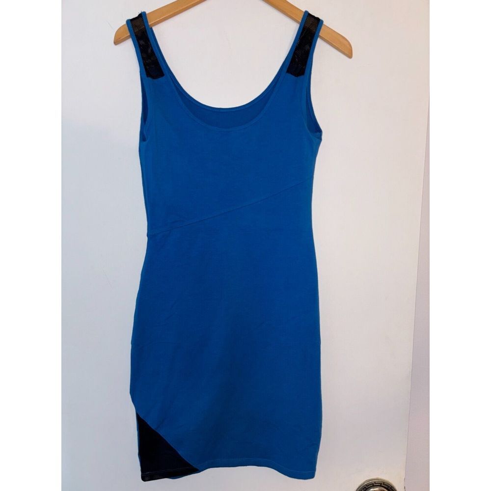 Rock & Republic Tank Dress‎ Womens XS Blue Black Wide Strap Round Neck Pullover
